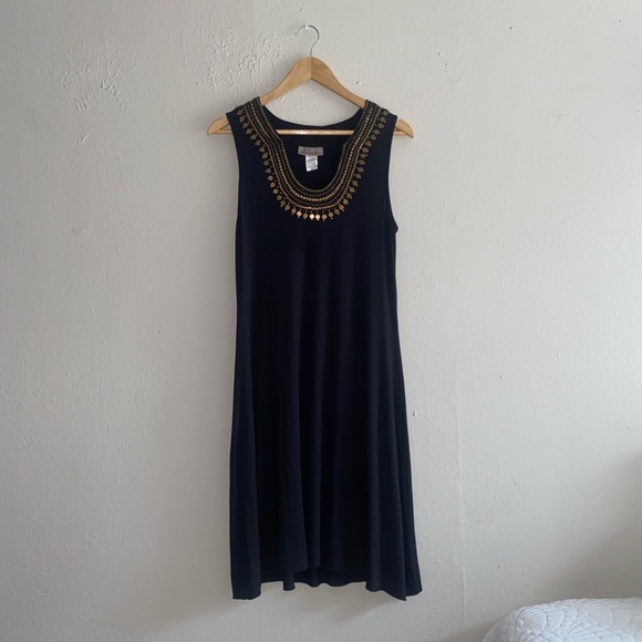 Soft Midi Dress With Beaded Detail - Picture 1 of 4